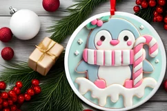 Round Christmas Ornament Sublimation|Clipart Product Image 1