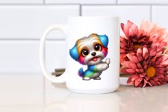 Cartoon Havanese Leaning Against Wall Clipart Product Image 2