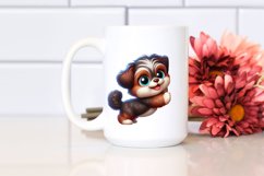 Cartoon Havanese Leaning Against Wall Clipart Product Image 2