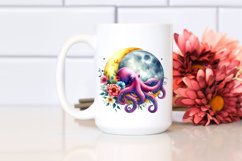 Vibrant Moonlight Octopus Clipart Product Image 2