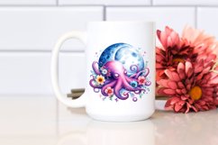 Vibrant Moonlight Octopus Clipart Product Image 2
