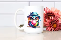Friend Owl Chewing Gum Fun| Clipart Product Image 2