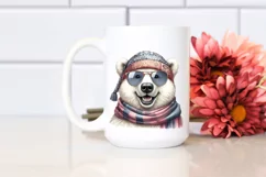 Funny Polar Bear in Scarf and Sunglasses Product Image 2