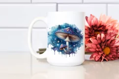 Shiny Mushroom Watercolor Splash PNG Product Image 2
