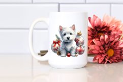 a Cute West Highland White Terrier with Christmass Globes Product Image 2