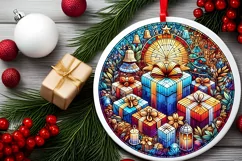 Round Christmas Ornament Sublimation|Clipart Product Image 1