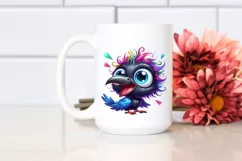 a Cute Colorful Baby Raven | Clipart Product Image 2