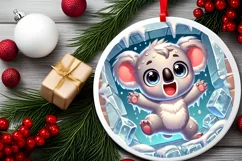 Round Christmas Ornament Sublimation|Clipart Product Image 1