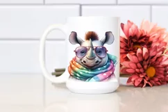 Funny Rhino in Scarf and Sunglasses Product Image 2