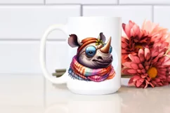 Funny Rhino in Scarf and Sunglasses Product Image 2