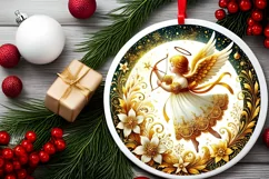 Round Christmas Ornament Sublimation|Clipart Product Image 1