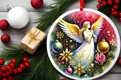 Round Christmas Ornament Sublimation|Clipart Product Image 1
