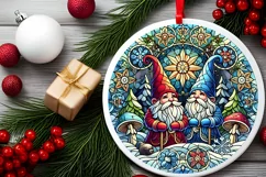 Round Christmas Ornament Sublimation|Clipart Product Image 1