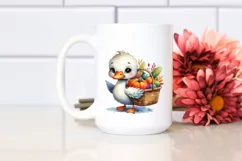 Quirky Baby Swan Carrying Autumn Vegetables Product Image 2