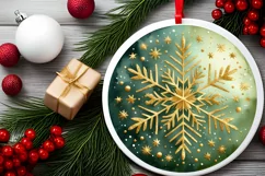 Round Christmas Ornament Sublimation|Clipart Product Image 2
