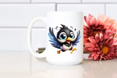 a Cute Colorful Baby Crow Dancing | Clipart Product Image 2