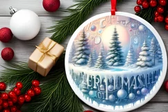 Round Christmas Ornament Sublimation|Clipart Product Image 2
