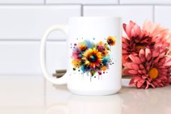 Vibrant Sunflower Watercolor Abstract Clipart Product Image 2