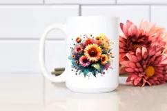 Vibrant Sunflower Watercolor Abstract Clipart Product Image 2