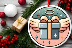 Round Christmas Ornament Sublimation|Clipart Product Image 1