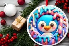 Round Christmas Ornament Sublimation|Clipart Product Image 1