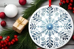 Round Christmas Ornament Sublimation|Clipart Product Image 2