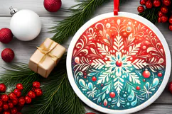 Round Christmass Ornament PNG Product Image 2