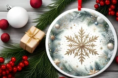 Round Christmas Ornament Sublimation|Clipart Product Image 2