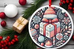 Round Christmas Ornament Sublimation|Clipart Product Image 2