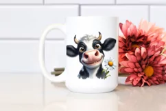 Cow Goofy Cow Portrait with Daisy Product Image 2