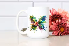 Vibrant Butterfly with Flowers PNG Product Image 2