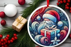 Round Christmas Ornament Sublimation|Clipart Product Image 2