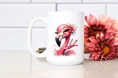 Washed Flamingo Vintage Clipart Product Image 2