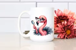 Washed Flamingo Vintage Clipart Product Image 2
