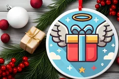 Round Christmas Ornament Sublimation|Clipart Product Image 1