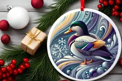 Round Christmas Ornament Sublimation|Clipart Product Image 1