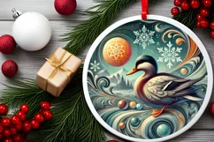 Round Christmas Ornament Sublimation|Clipart Product Image 1
