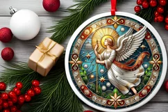 Round Christmas Ornament Sublimation|Clipart Product Image 1