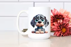 Colorful Baby Great Dane Cartoon | Sublimation | Clipart Product Image 2