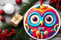 Round Christmas Ornament Sublimation|Clipart Product Image 1