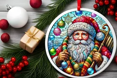Round Christmas Ornament Sublimation|Clipart Product Image 1