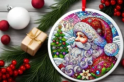 Round Christmas Ornament Sublimation|Clipart Product Image 1