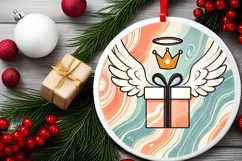 Round Christmas Ornament Sublimation|Clipart Product Image 1