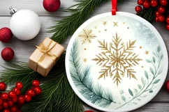 Round Christmas Ornament Sublimation|Clipart Product Image 2