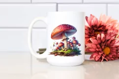 Shiny Mushroom Watercolor Splash PNG Product Image 2