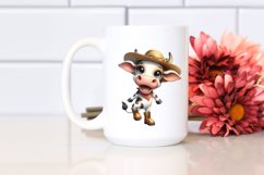 Cow with Sun Hat and Boots Standing Up | Clipart | Product Image 2