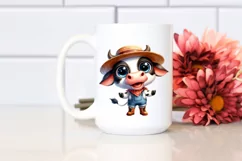 Cow with Sun Hat and Boots Standing Up | Clipart | Product Image 2