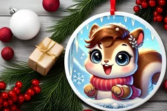 Round Christmas Ornament Sublimation|Clipart Product Image 1