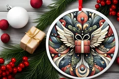 Round Christmas Ornament Sublimation|Clipart Product Image 2