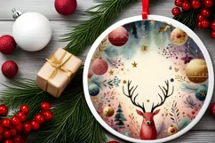 Round Christmas Ornament Sublimation|Clipart Product Image 2